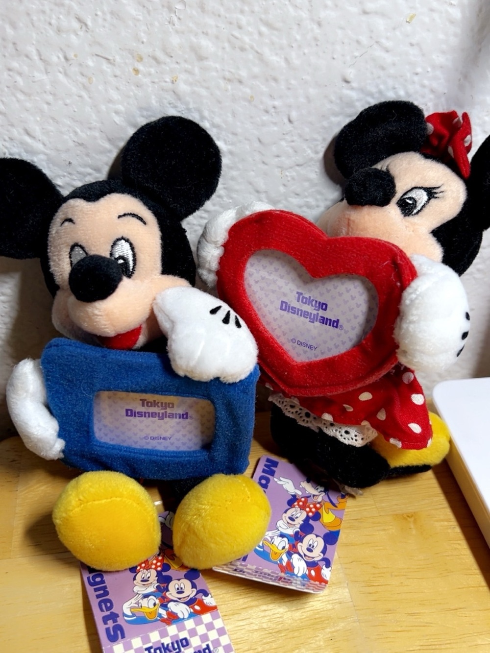 Disney Mickey & Minnie Plush Photo Frame Set - Black, Red, Blue, Yellow, White